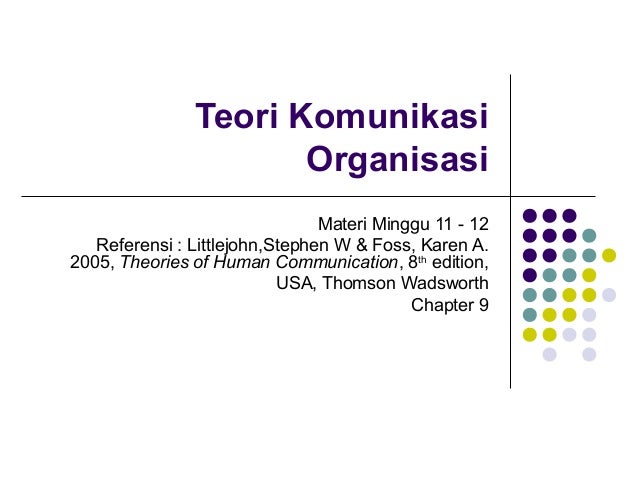 teori komunikasi organisasi teori komunikasi organisasi