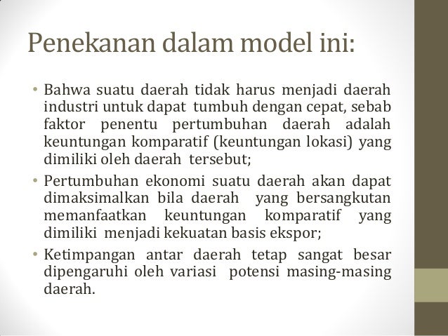 Teori Teori Ekonomi Regional Teori Teori Ekonomi Regional