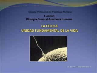I unidad Biología General-Anatomía Humana LIC. LILIANA LARREA MORALES Escuela Profesional de Psicología Humana 