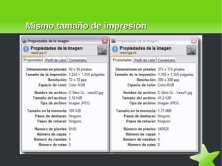 Mismo tamaño de impresión 