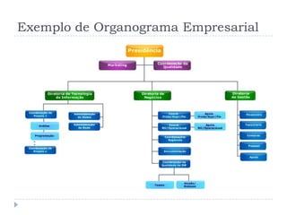 Exemplo de Organograma Empresarial
 
