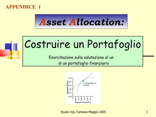 Studio Ing. Fantasia Maggio 2005 APPENDICE  1 A sset   A llocation: 