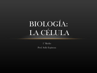 BIOLOGÍA:
LA CÉLULA
      1° Medio
 Prof. Sully Espinoza
 