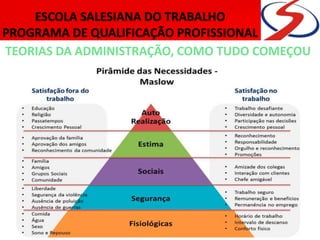 TEORIAS DA ADMINISTRAÇÃO, COMO TUDO COMEÇOU
 