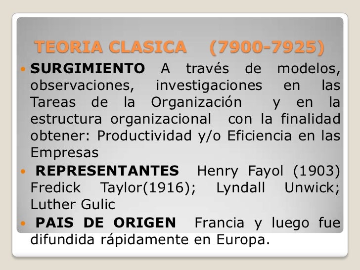 Teoria clasica