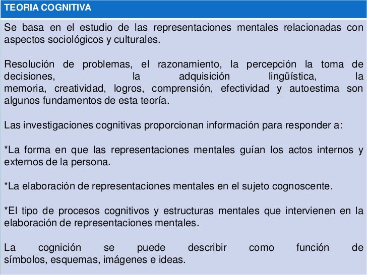 Teoria cognitiva Teoria cognitiva