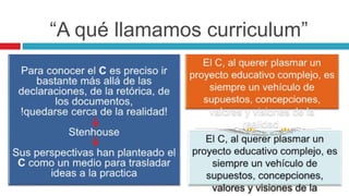 “A qué llamamos curriculum”
 