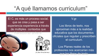 “A qué llamamos curriculum”
 