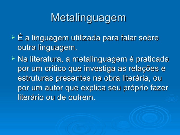 Por Que O Trecho Lido é Metalinguístico