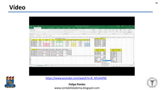 Felipe Pontes
www.contabilidademq.blogspot.com
Vídeo
https://www.youtube.com/watch?v=8_ATnvhIPKE
42
 