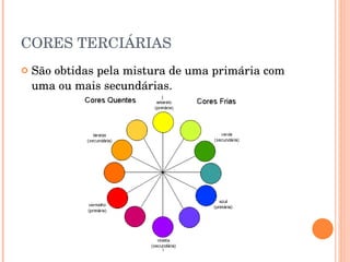CORES TERCIÁRIAS São obtidas pela mistura de uma primária com uma ou mais secundárias.  