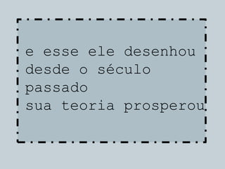 e esse ele desenhou
desde o século
passado
sua teoria prosperou
 
