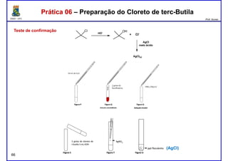 DQOI - UFC Prof. Nunes
Prática 06 – Preparação do Cloreto de terc-ButilaPrática 06 – Preparação do Cloreto de terc-Butila
Teste de confirmação
66
(AgCl)
 