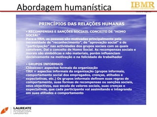 Escola de Negócios
Abordagem humanística
 