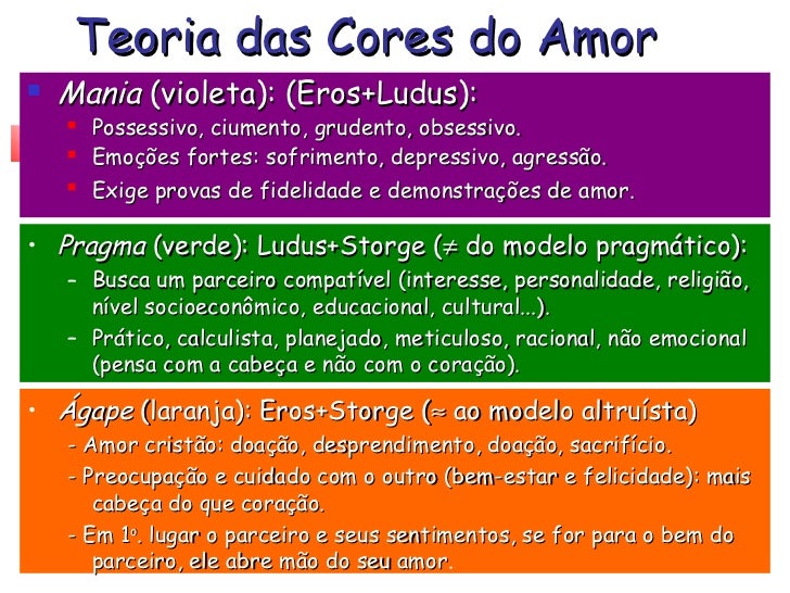 Teoria das sete cores do amor slideshare