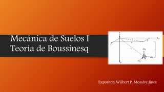 Mecánica de Suelos I
Teoría de Boussinesq
Expositor: Wilbert P. Mosalve Jinez
 
