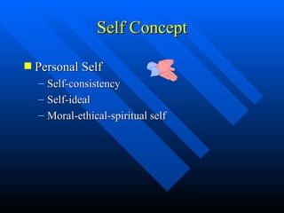 Self Concept Personal Self Self-consistency Self-ideal Moral-ethical-spiritual self 