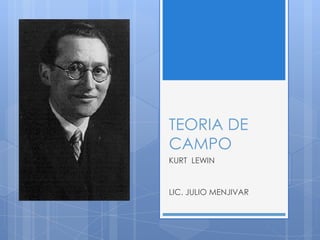 TEORIA DE
CAMPO
KURT LEWIN
LIC. JULIO MENJIVAR
 