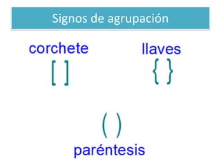 Signos de agrupación  