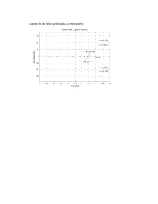 algunas de las raíces graficadas, a continuación:
 
