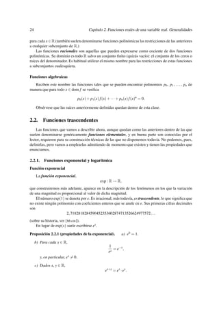 26                                   Capítulo 2. Funciones reales de una variable real. Generalidades


                  ...