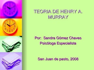 TEORIA DE HENRY A. MURRAY ,[object Object],[object Object],[object Object]
