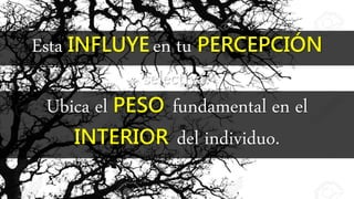 Esta INFLUYE en tu PERCEPCIÓN
selectiva..
Ubica el PESO fundamental en el
INTERIOR del individuo.
 