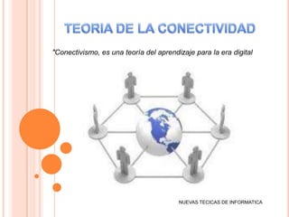 TEORIA DE LA CONECTIVIDAD "Conectivismo, es una teoría del aprendizaje para la era digital NUEVAS TECICAS DE INFORMATICA 