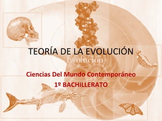 TEORÍA DE LA EVOLUCIÓN
Ciencias Del Mundo Contemporáneo
1º BACHILLERATO

 