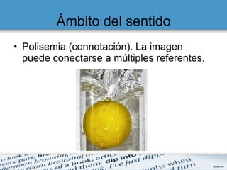 Ámbito del sentido Polisemia (connotación). La imagen puede conectarse a múltiples referentes. 
