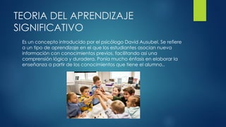 TEORIA DEL APRENDIZAJE significativo en la educación | PPTX