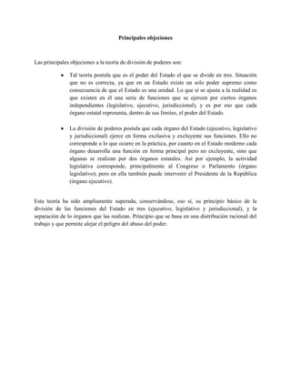 Teoria de la separacion de los poderes y el sistema parlamentario | DOCX