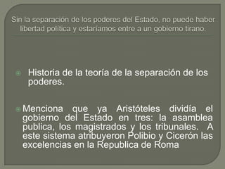Teoria de la separacion de los poderes y el sistema parlamentario1.docx