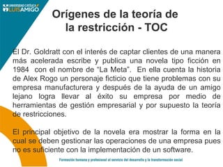 Alex Rogo Teoria de las restricciones | PPT