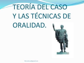 TEORÍA DEL CASO
Y LAS TÉCNICAS DE
ORALIDAD.
libroselcesar@gmail.com
 