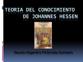 TEORIA DEL CONOCIMIENTO
      DE JOHANNES HESSEN
 