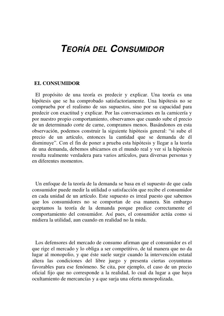 Teoria del consumidor conclusion