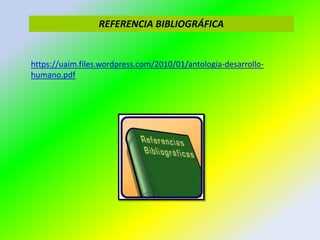 https://uaim.files.wordpress.com/2010/01/antologia-desarrollo-
humano.pdf
REFERENCIA BIBLIOGRÁFICA
 