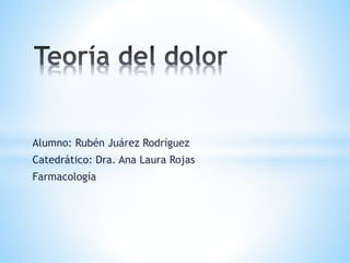 Alumno: Rubén Juárez Rodríguez
Catedrático: Dra. Ana Laura Rojas
Farmacología
 
