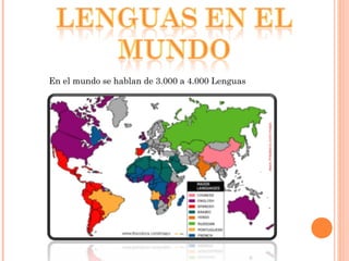 En el mundo se hablan de 3.000 a 4.000 Lenguas
 