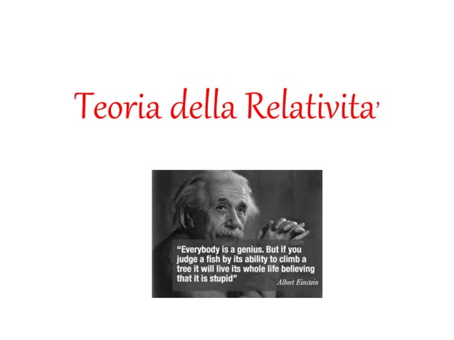 Teoria della relatività | PPT