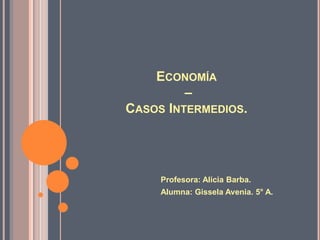 Economía– Casos Intermedios. Profesora: Alicia Barba. Alumna: GisselaAvenia. 5° A. 