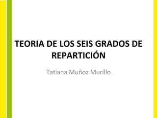 TEORIA DE LOS SEIS GRADOS DE REPARTICIÓN Tatiana Muñoz Murillo 