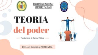 TEORIA
del poder
DR. Lenin Domingo ALVARADO VARA
UNIVERSIDAD NACIONAL
HERMILIO VALDIZAN
Fundamento de Ciencia Polìtica
 