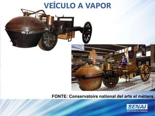 VEÍCULO A VAPOR
FONTE: Conservatoire national del arts el métiers
 
