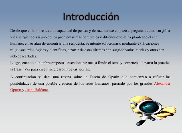 Teoria de Oparin y Haldane