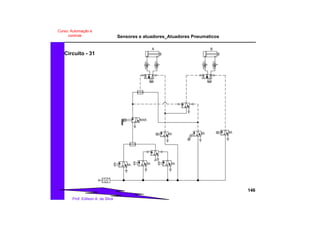 Sensores e atuadores_Atuadores Pneumaticos
146
Prof. Edilson A. da Silva
Curso: Automação e
controle
Circuito - 31
A B
 