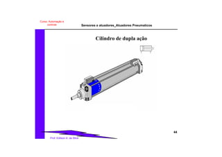 Sensores e atuadores_Atuadores Pneumaticos
44
Prof. Edilson A. da Silva
Curso: Automação e
controle
Cilindro de dupla ação
 