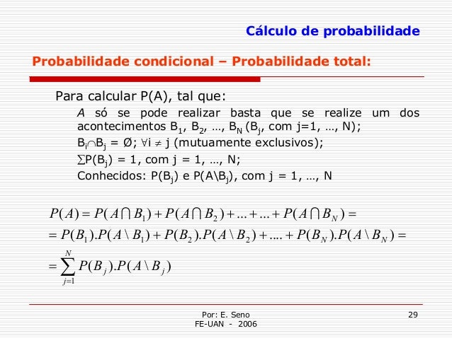 Formula para probabilidade Formula para probabilidade