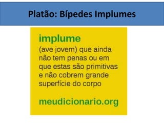 Platão: Bípedes Implumes
 